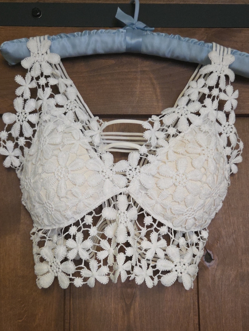 White Floral  Bralette Crop Top - Women Intimates & Sleepwear
